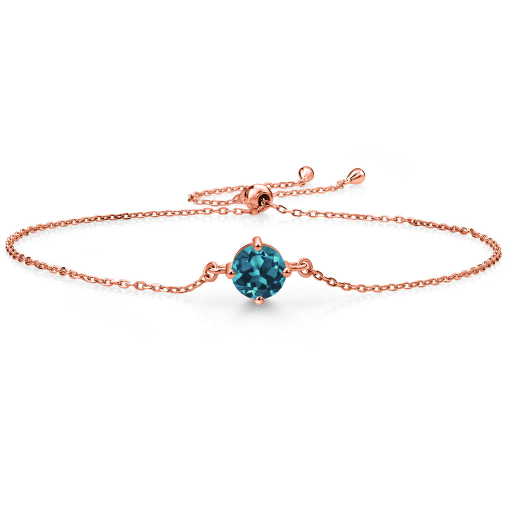 London Blue Topaz - November_Bracelet in 925 Rose Gold Plated Silver