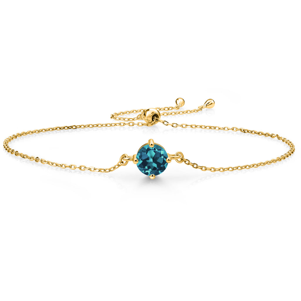 London Blue Topaz - November_Bracelet in 925 Yellow Gold Plated Silver