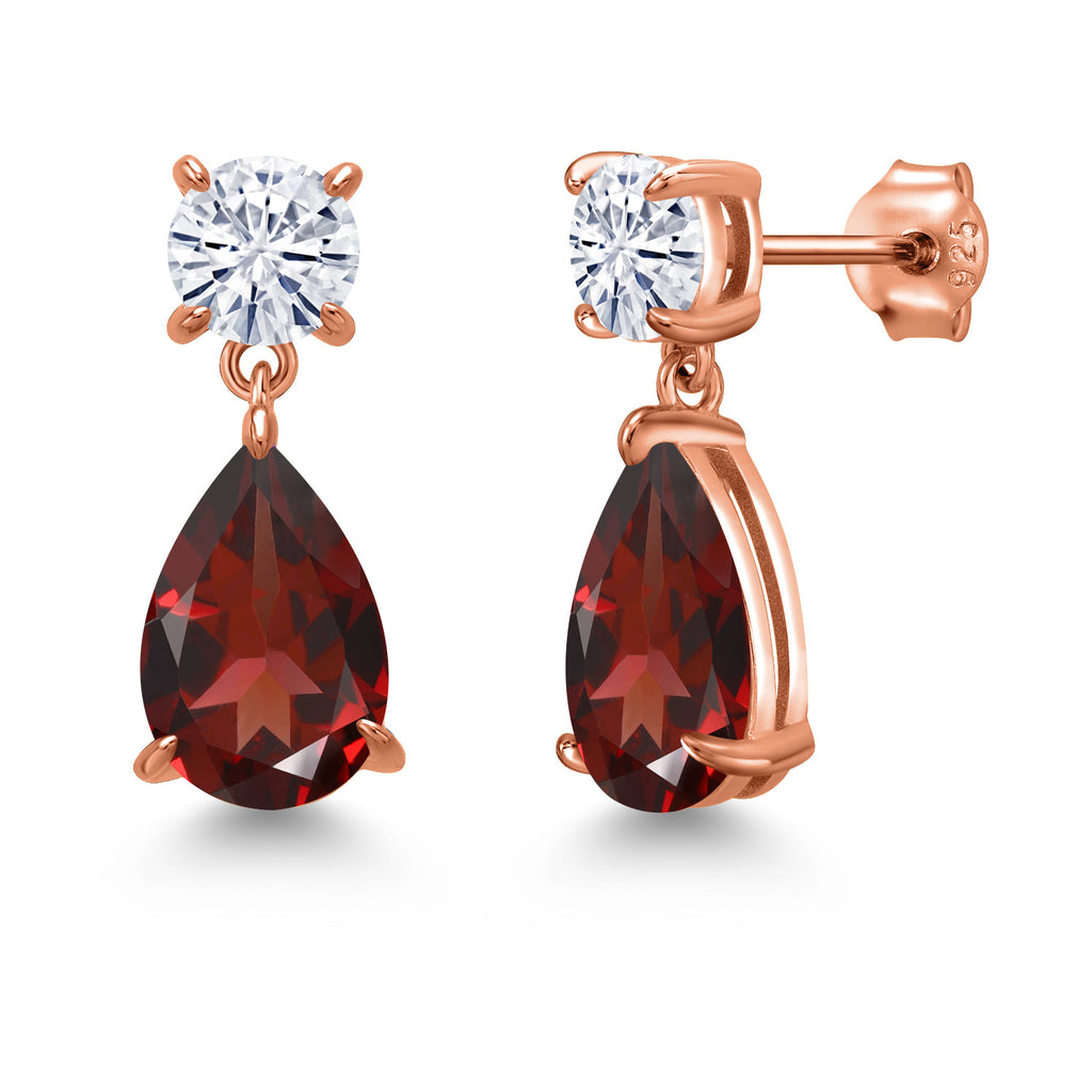 Garnet - January_Earrings in 925 Rose Gold Plated Silver