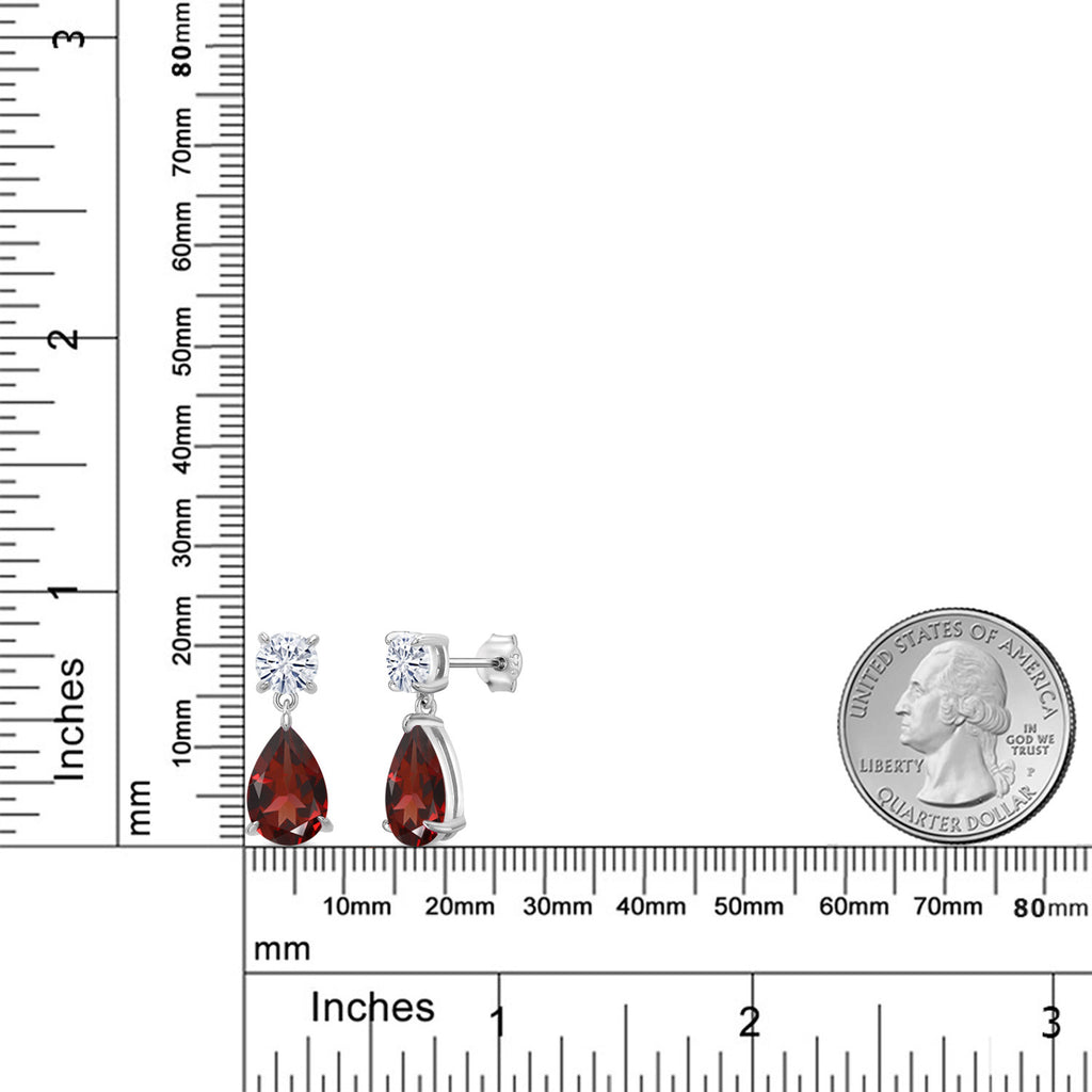 Garnet - January_Earrings in 925 Sterling Silver
