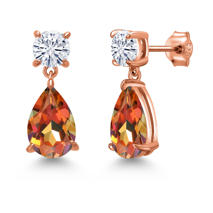 Ecstasy Mystic Topaz_Earrings in 925 Rose Gold Plated Silver
