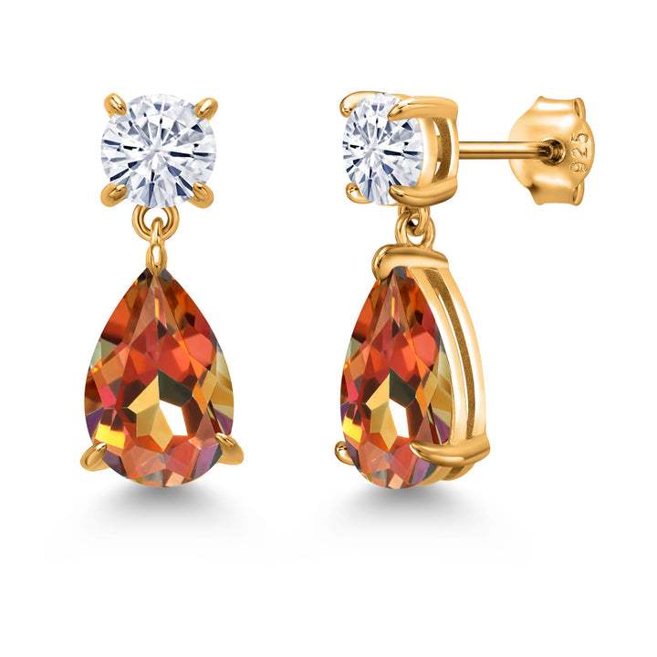 Ecstasy Mystic Topaz_Earrings in 925 Yellow Gold Plated Silver
