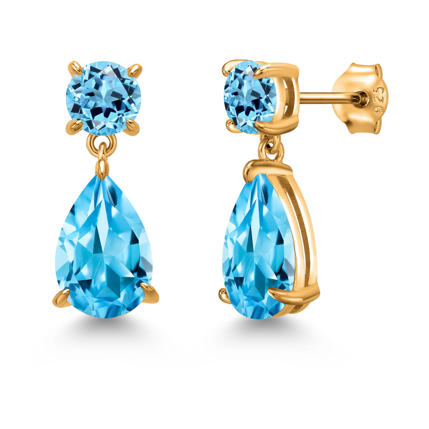 Earrings in 925 Yellow Gold Plated Silver