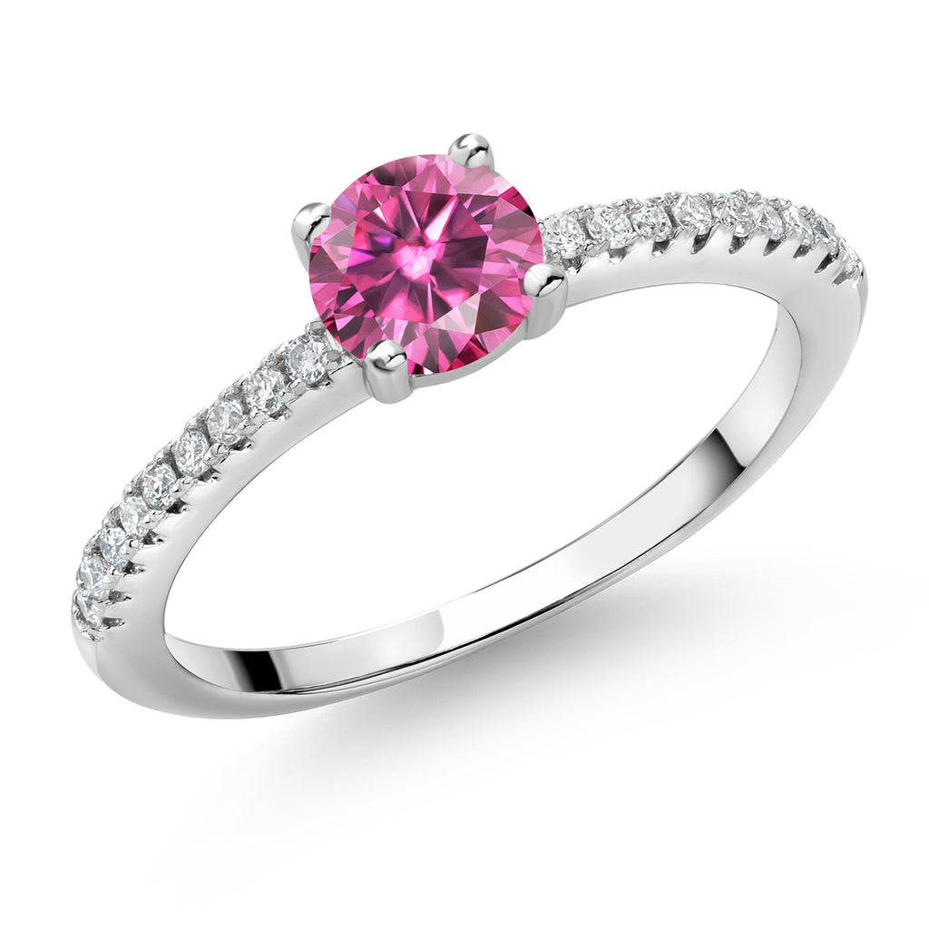 Pink Moissanite - April_6_Ring in 925 Sterling Silver