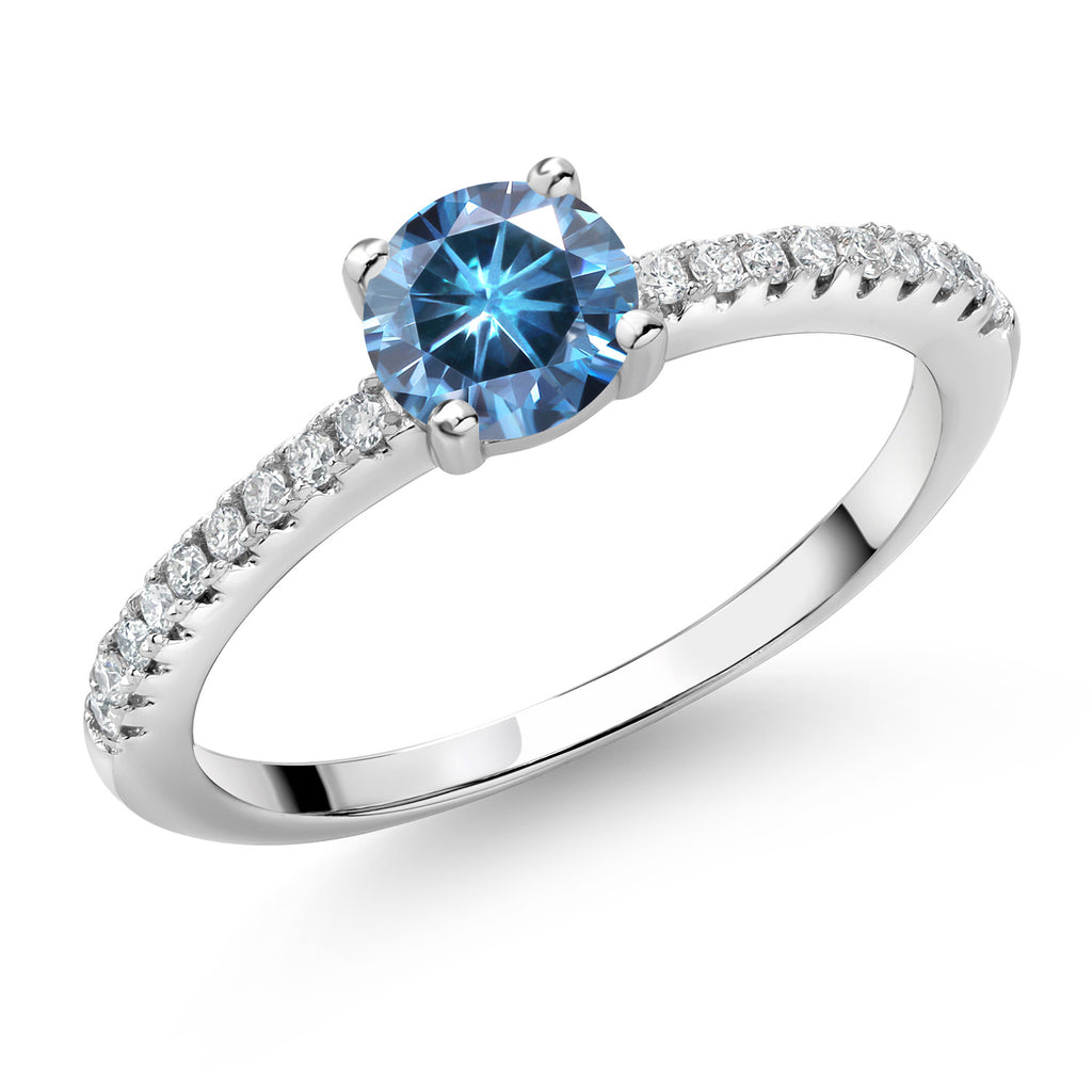 Persian Blue Moissanite - April_6_Ring in 925 Sterling Silver