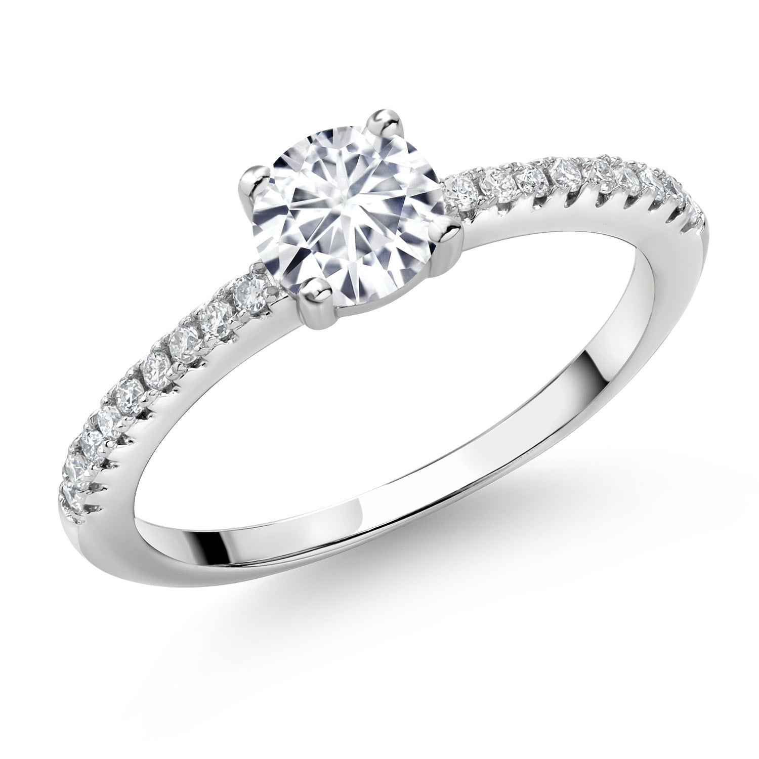 White Lab Grown Diamond - April_5_Ring in 925 Sterling Silver