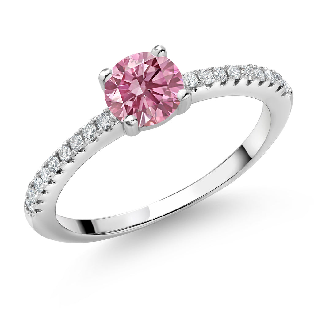 Pink Lab Grown Diamond - April_9_Ring in 925 Sterling Silver