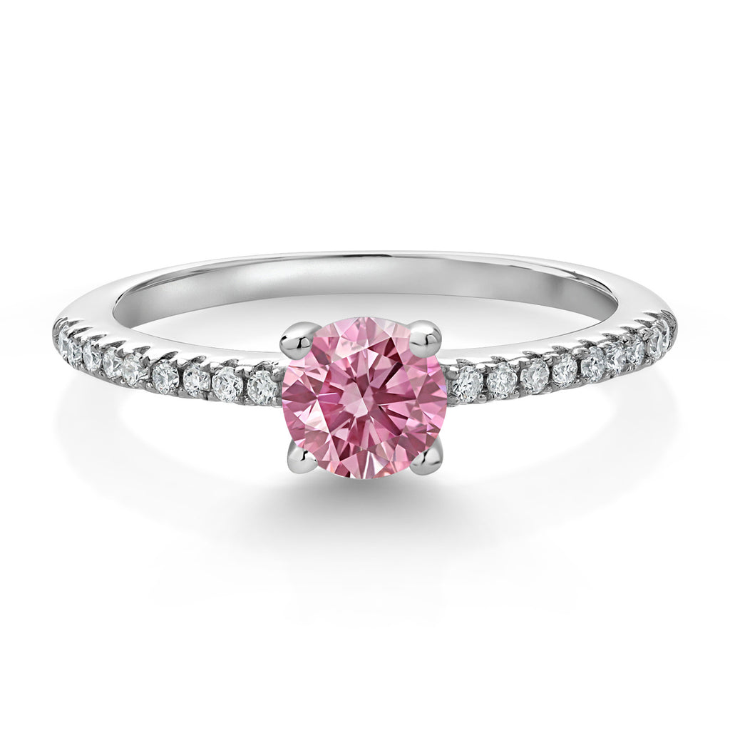 Pink Lab Grown Diamond - April_9_Ring in 925 Sterling Silver