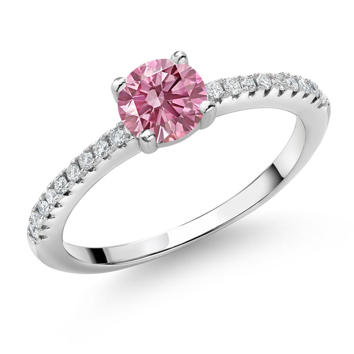Pink Lab Grown Diamond - April_9_Ring in 925 Sterling Silver