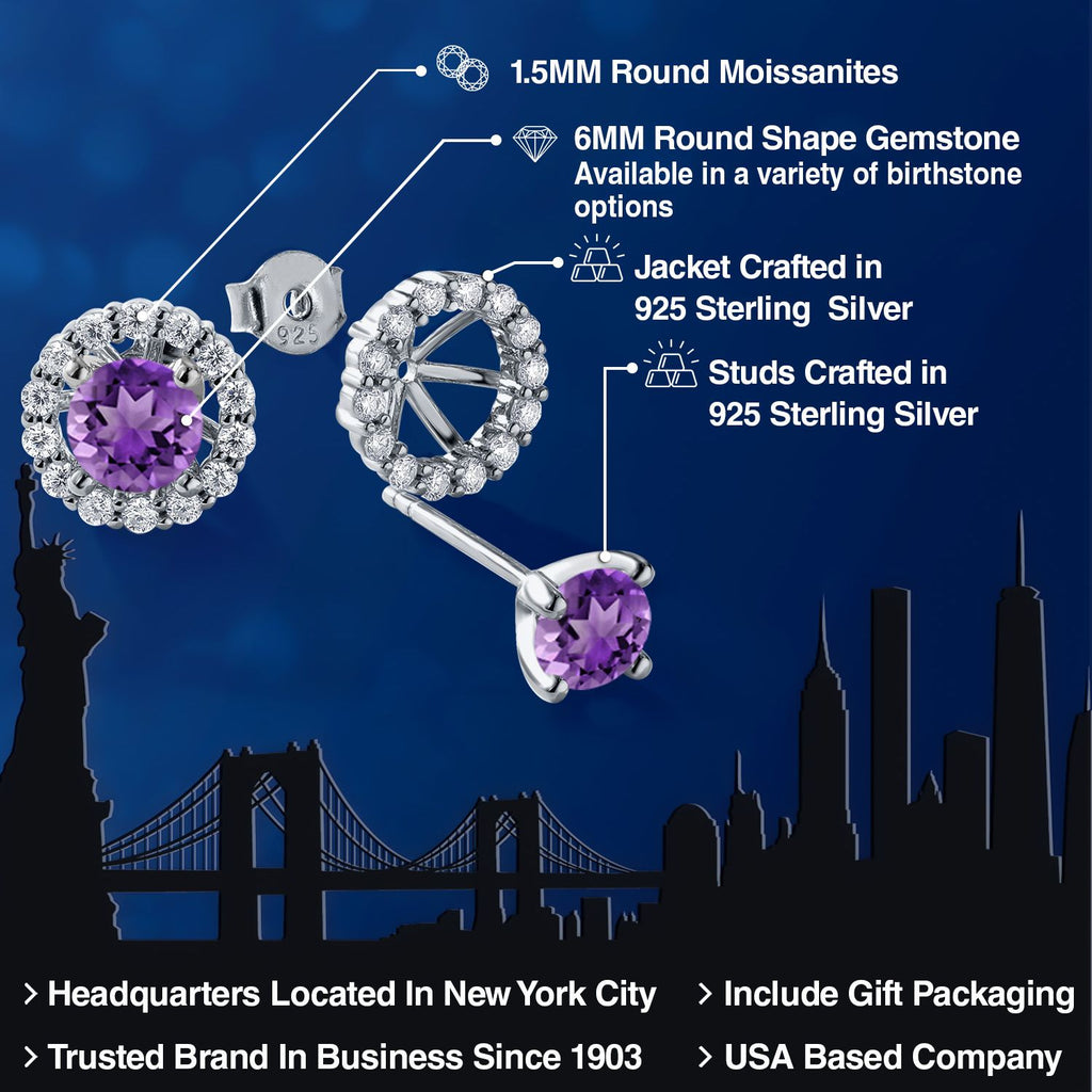 Amethyst - February_Earrings in 925 Sterling Silver
