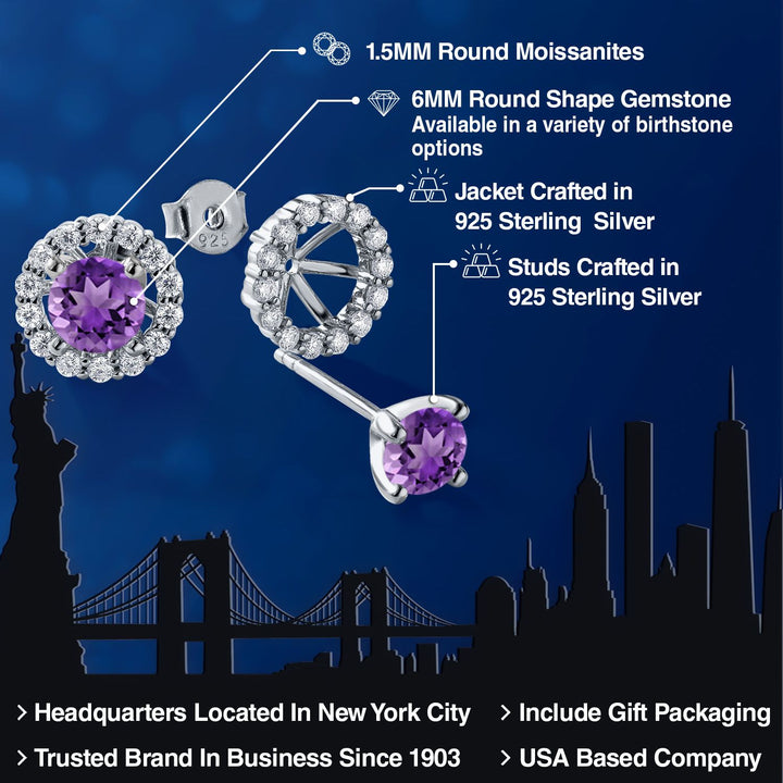 Amethyst - February_Earrings in 925 Sterling Silver