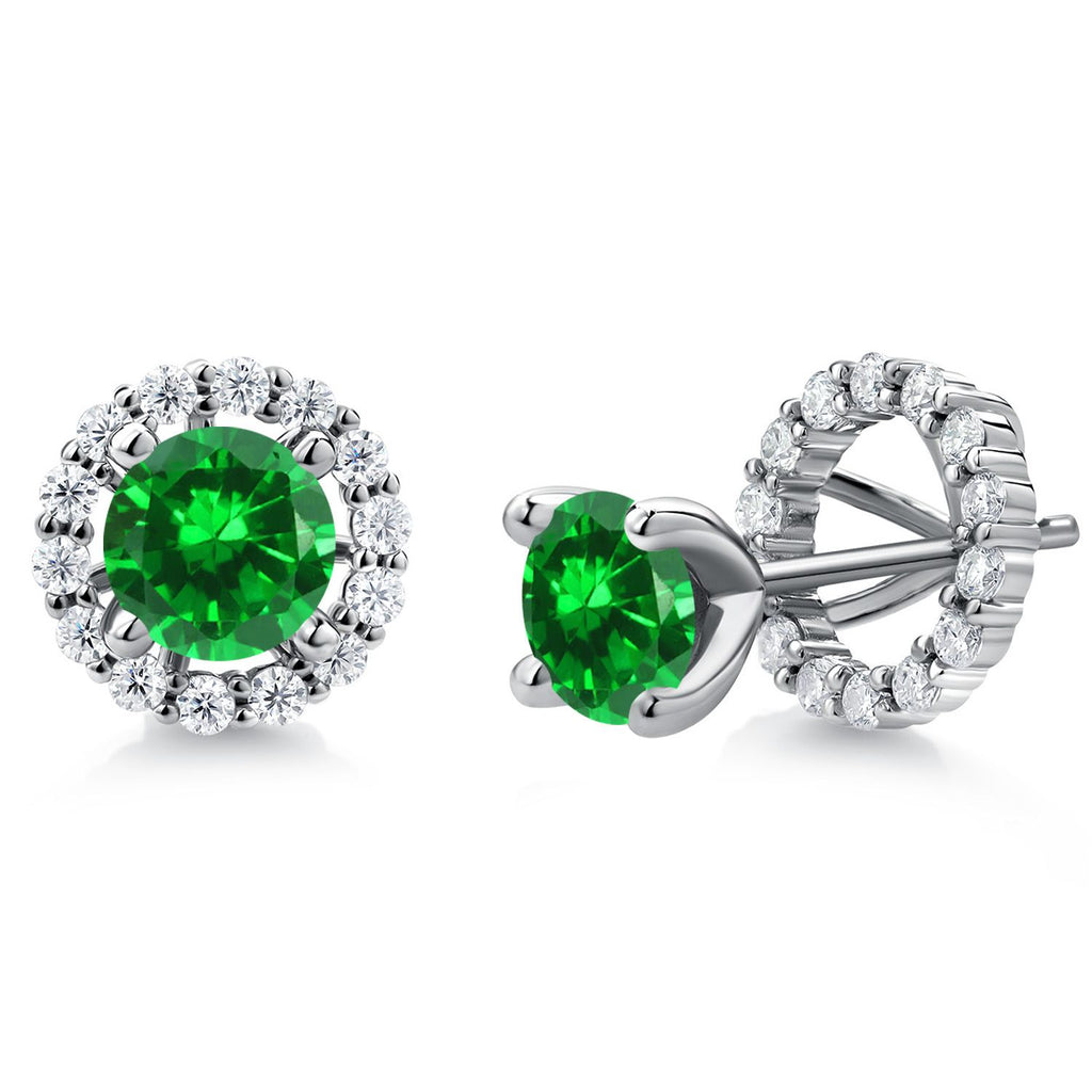 Created Emerald - May_Earrings in 925 Sterling Silver