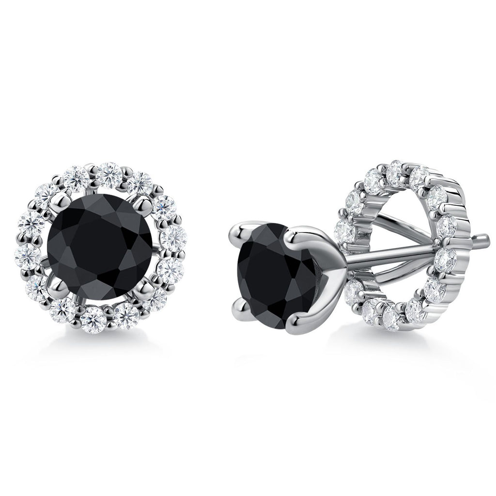 Black - Sapphire_Earrings in 925 Sterling Silver