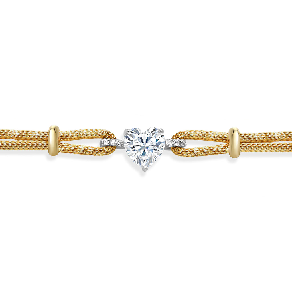 Moissanite - April_Bracelet in Gold Plated Sterling Silver