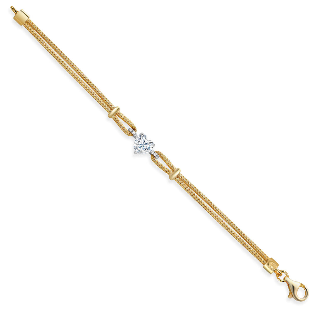 Moissanite - April_Bracelet in Gold Plated Sterling Silver
