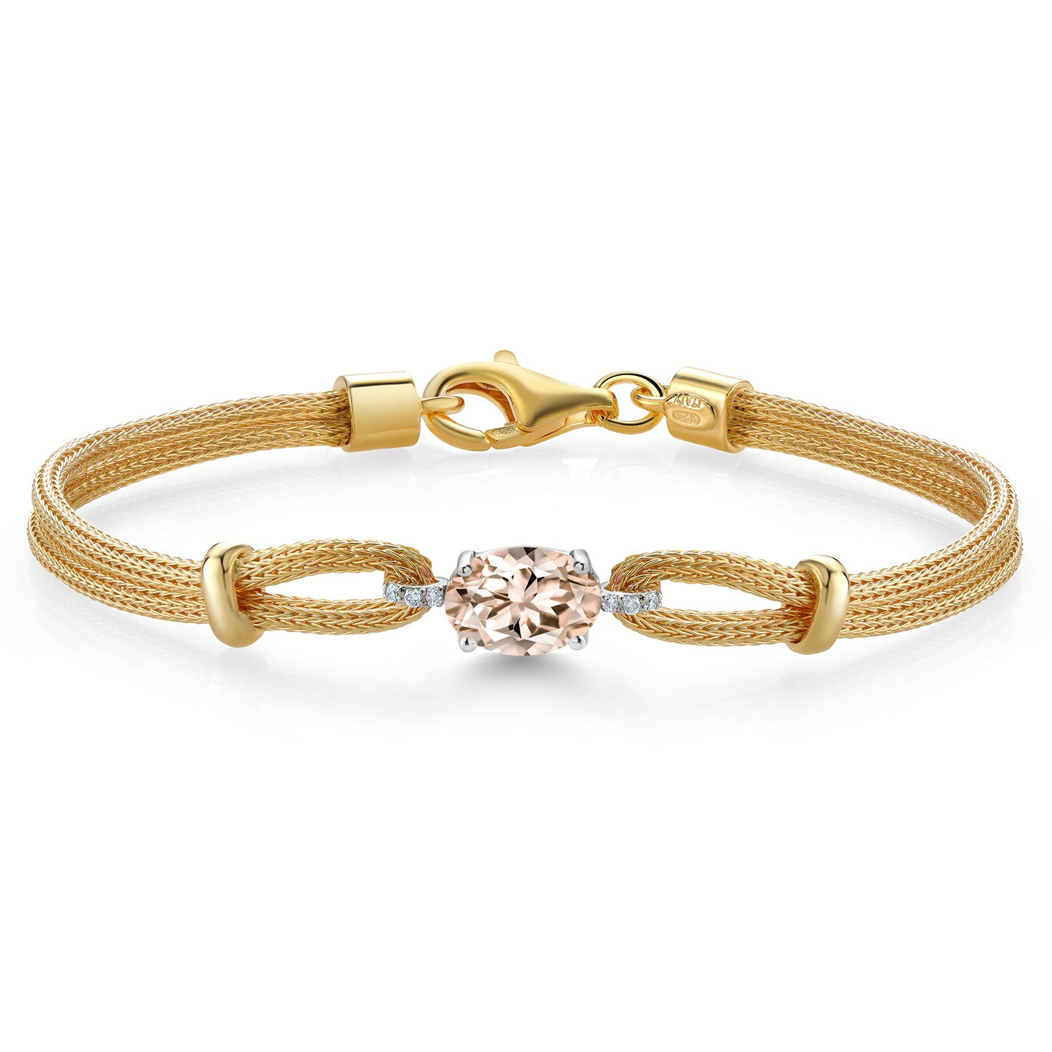 Morganite - October_Bracelet in 925 Sterling Silver