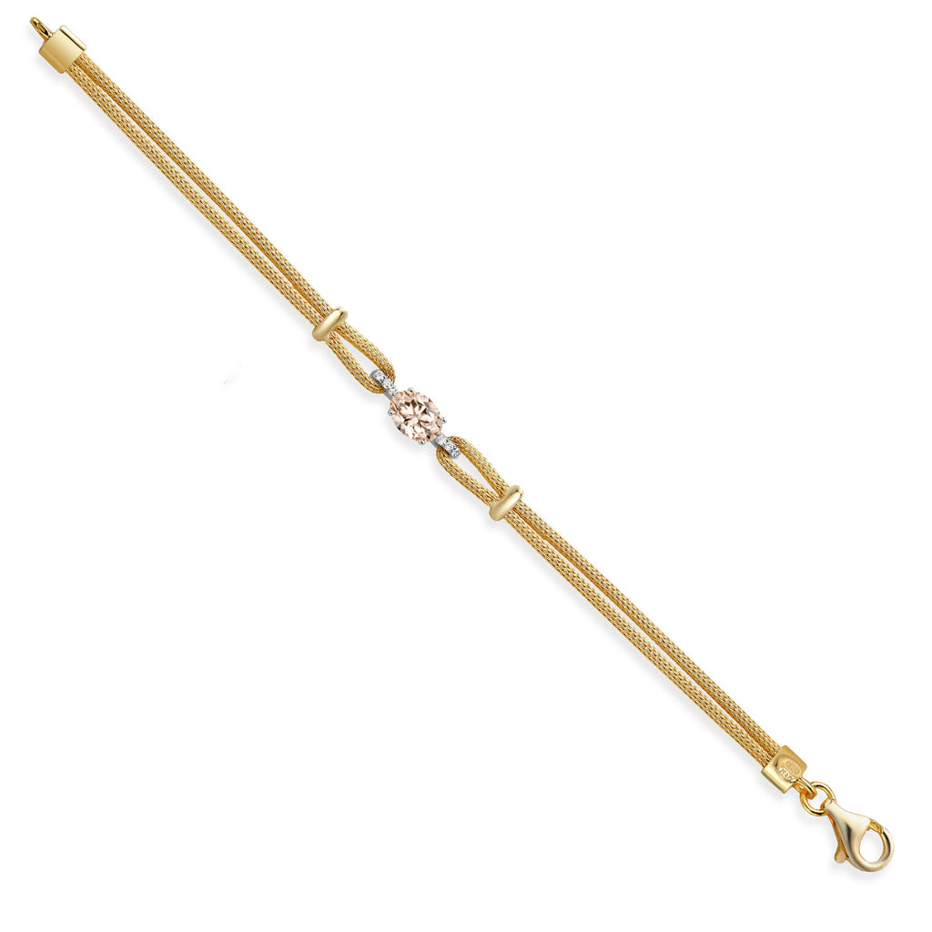 Morganite - October_Bracelet in 925 Sterling Silver