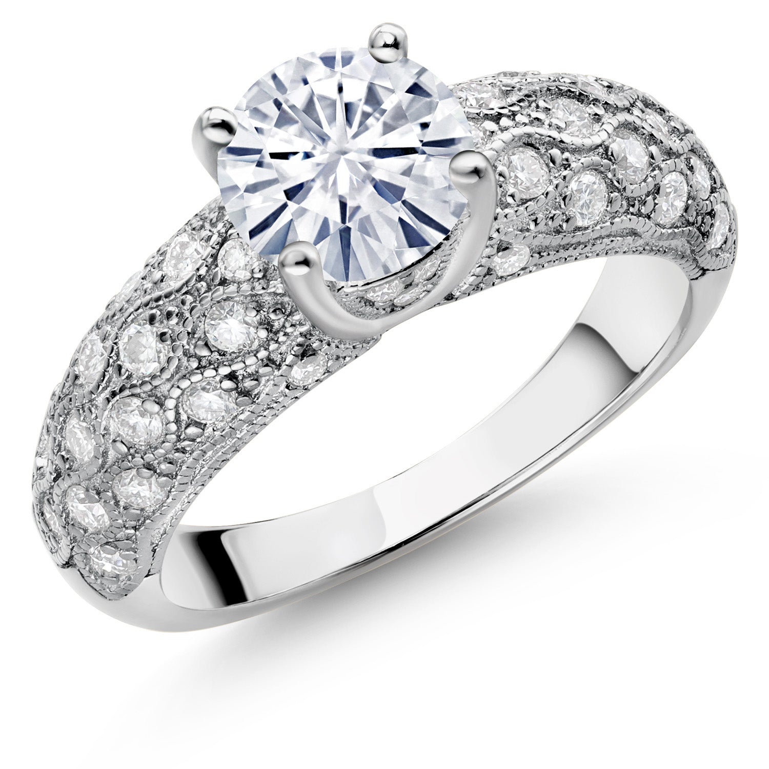 Moissanite_5_Ring in 925 Sterling Silver
