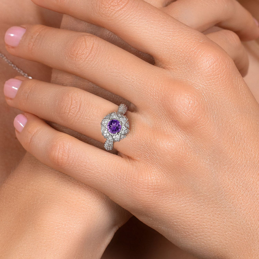 Amethyst - February_Ring in 925 Sterling Silver