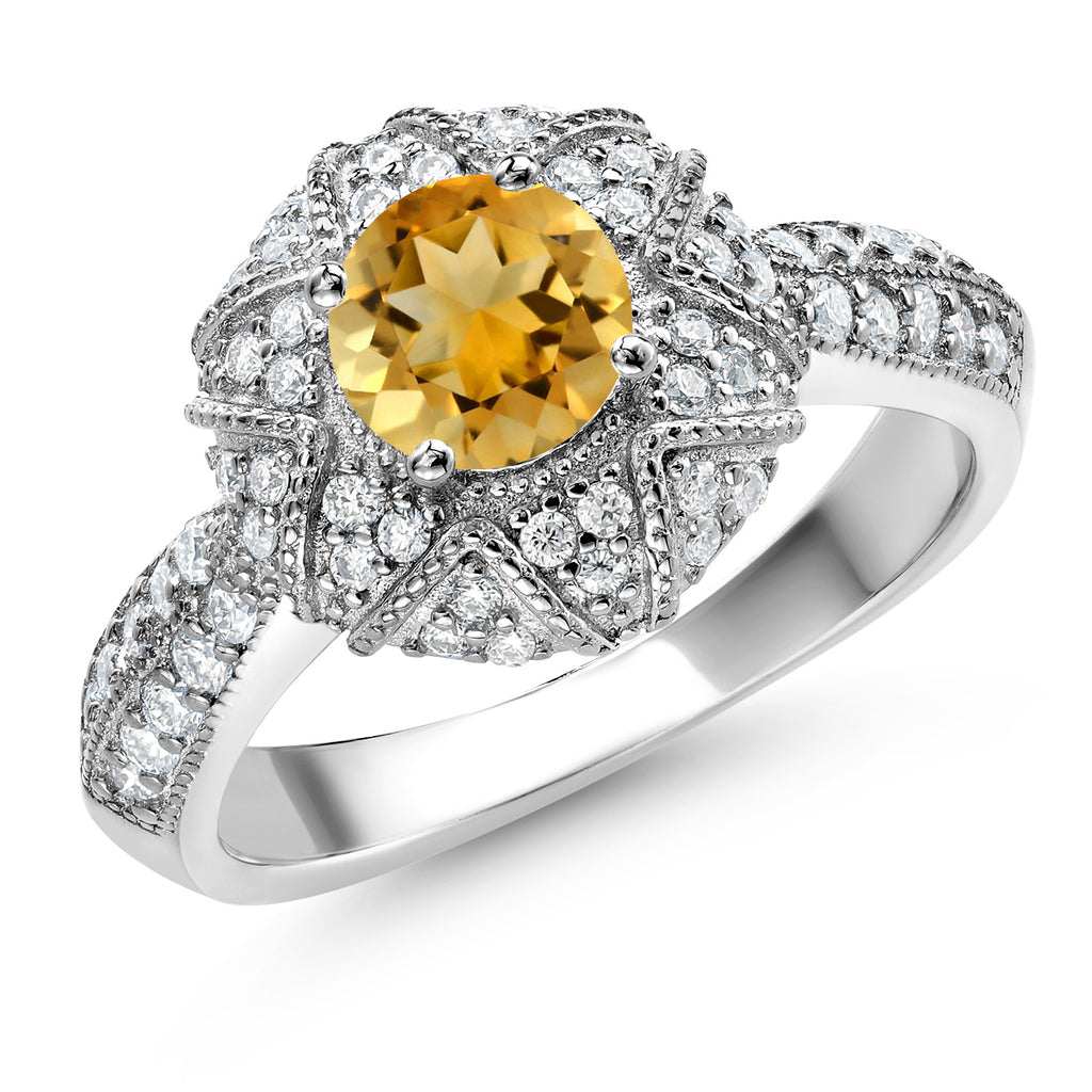 Citrine - November_8_Ring in 925 Sterling Silver