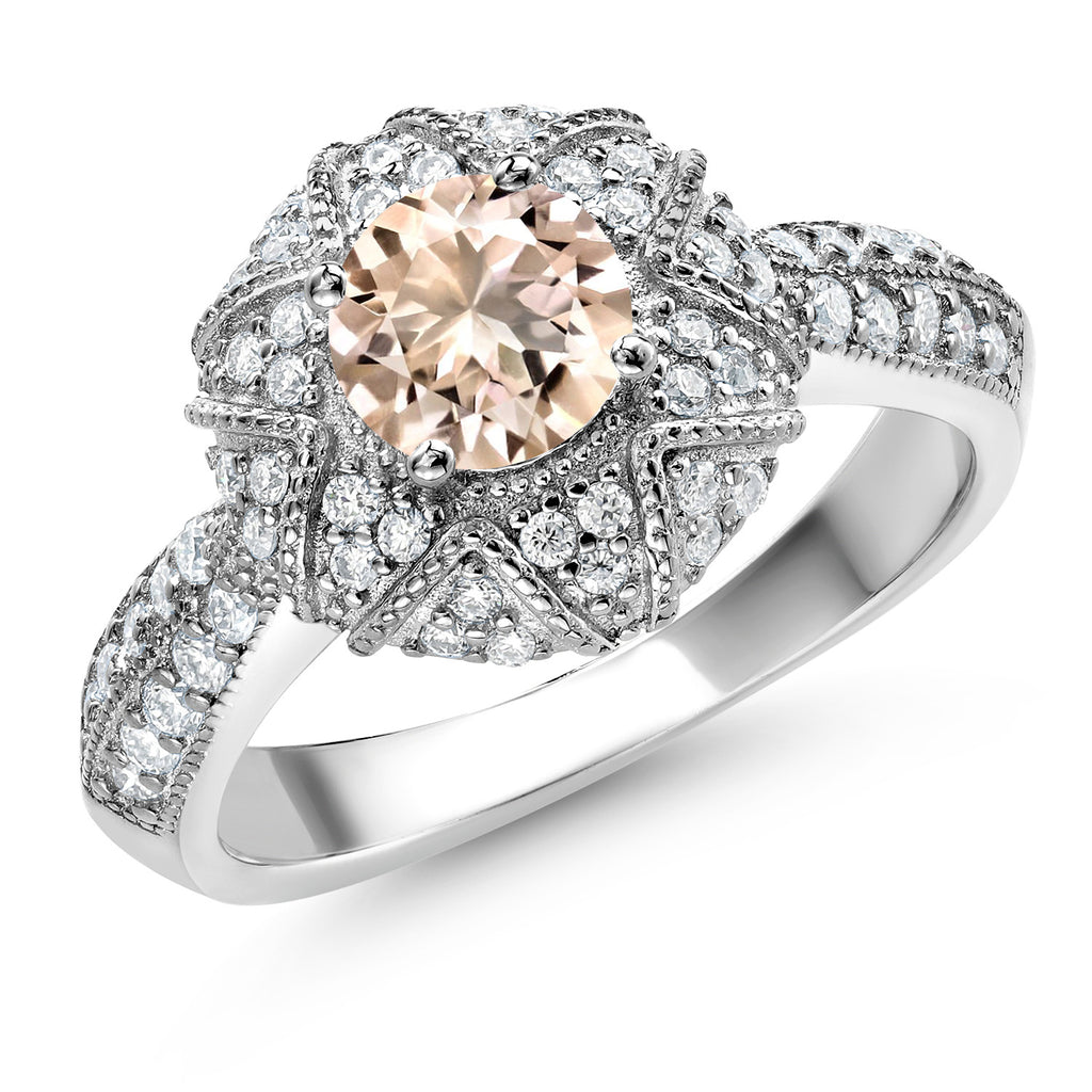 Morganite - October_7_Ring in 925 Sterling Silver