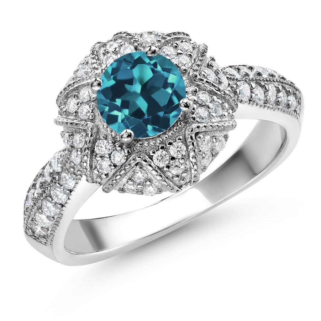 London Blue Topaz - November_7_Ring in 925 Sterling Silver