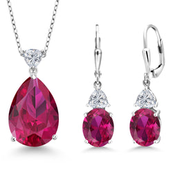 Pendant Earrings Set in 925 Sterling Silver
