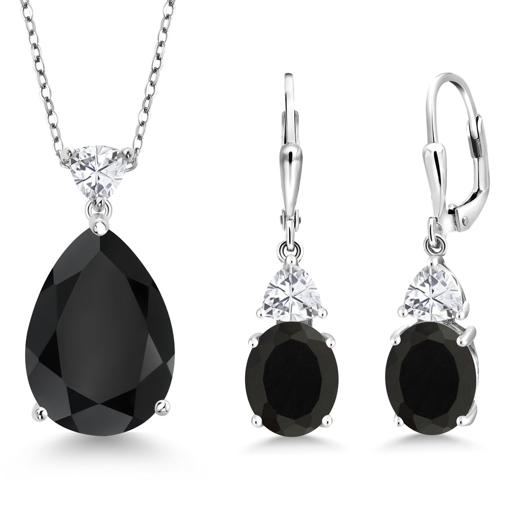 Pendant Earrings Set in 925 Sterling Silver