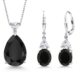 Pendant Earrings Set in 925 Sterling Silver