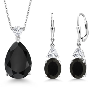 Pendant Earrings Set in 925 Sterling Silver