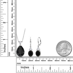 Pendant Earrings Set in 925 Sterling Silver