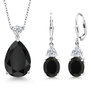 Pendant Earrings Set in 925 Sterling Silver