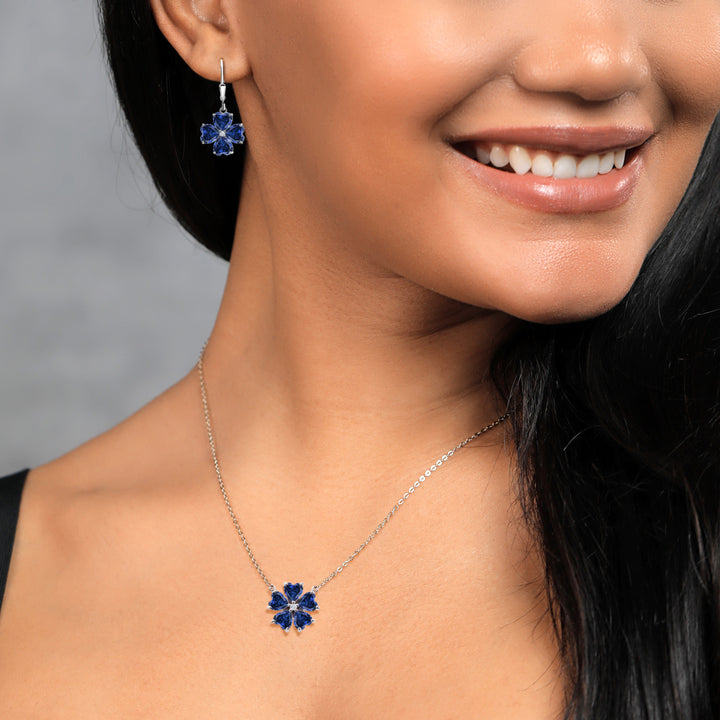 Pendant Earrings Set in 925 Sterling Silver