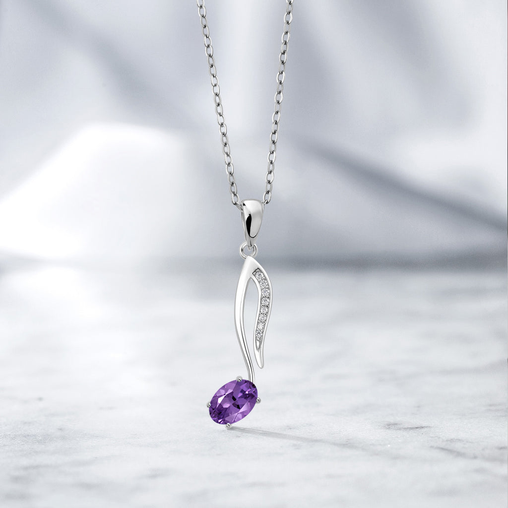 Amethyst - February_Pendant in 925 Sterling Silver