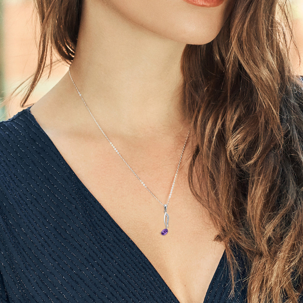 Amethyst - February_Pendant in 925 Sterling Silver
