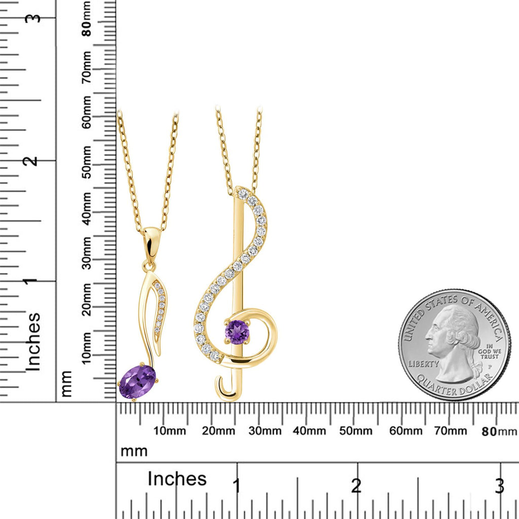 Amethyst - February_Pendant in 925 Yellow Gold Plated Silver