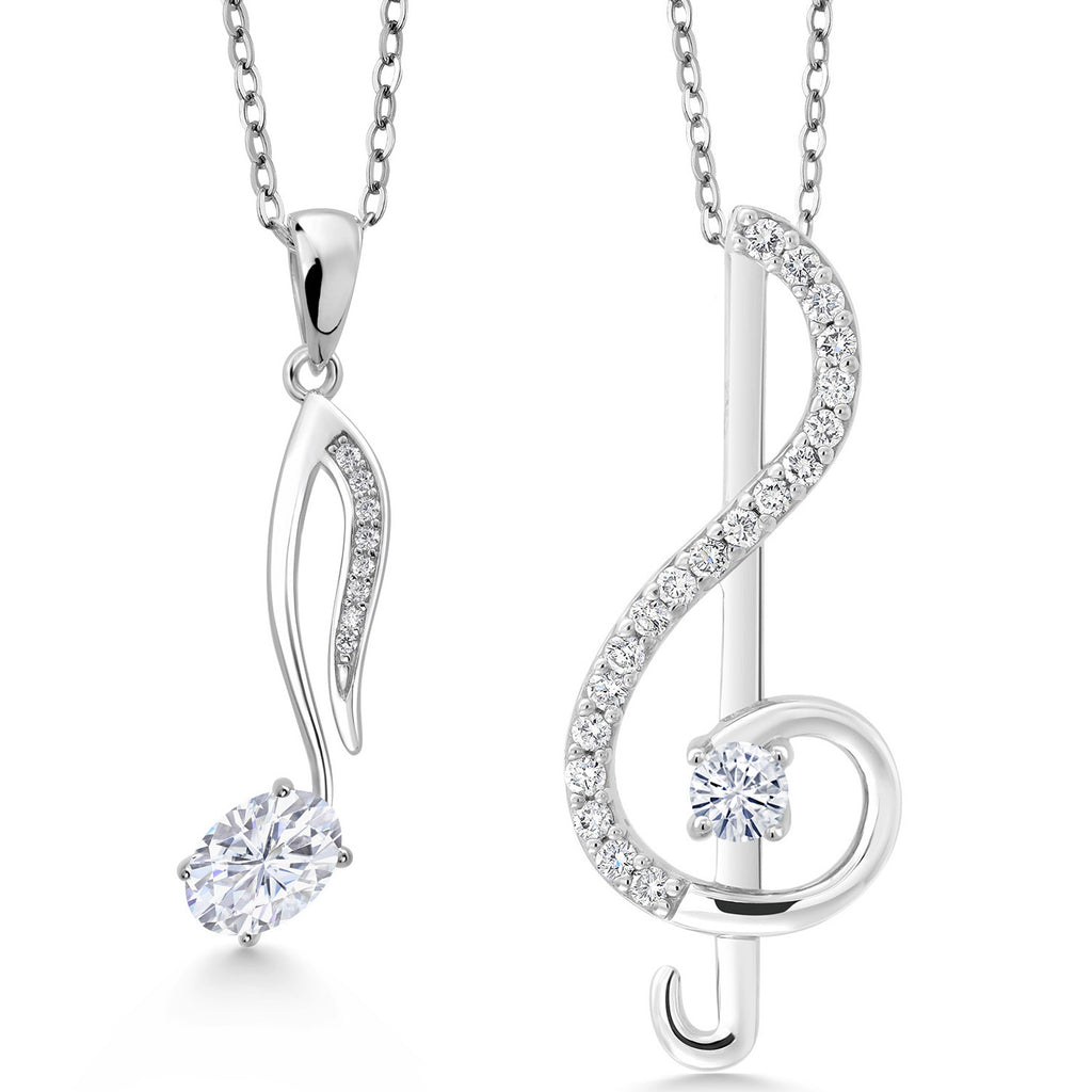 Moissanite - April_Pendant in 925 Sterling Silver