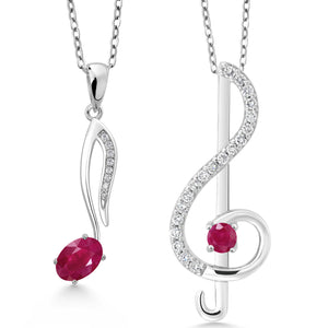 Ruby - July_Pendant in 925 Sterling Silver