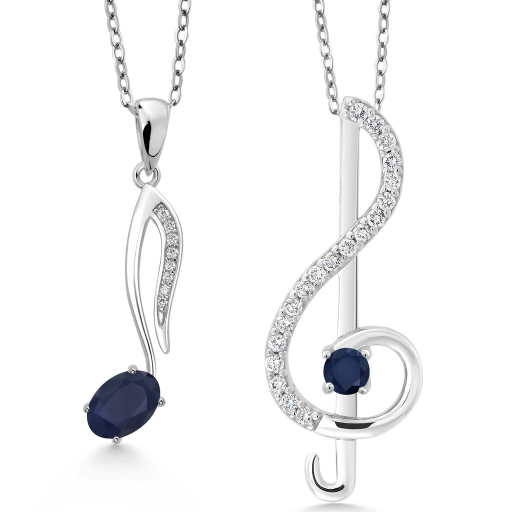 Sapphire - September_Pendant in 925 Sterling Silver