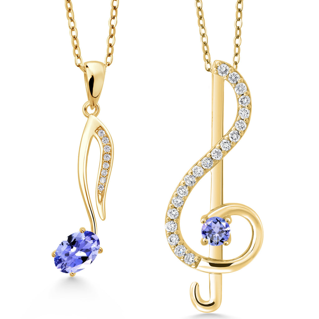 Tanzanite - December_Pendant in 925 Yellow Gold Plated Silver