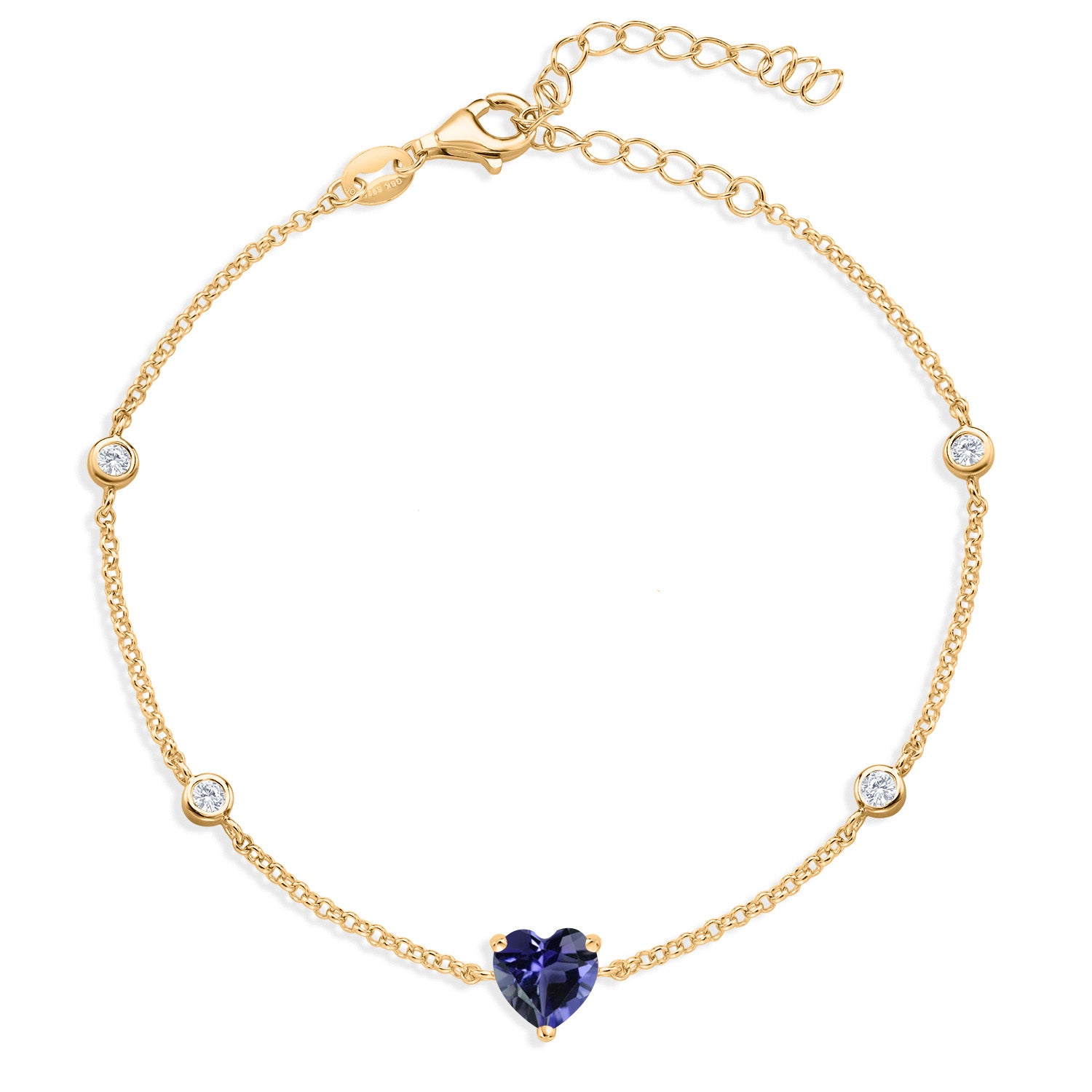 Blue Iolite_Yellow Gold Plated Silver_Bracelet in Yellow Gold Plated Silver