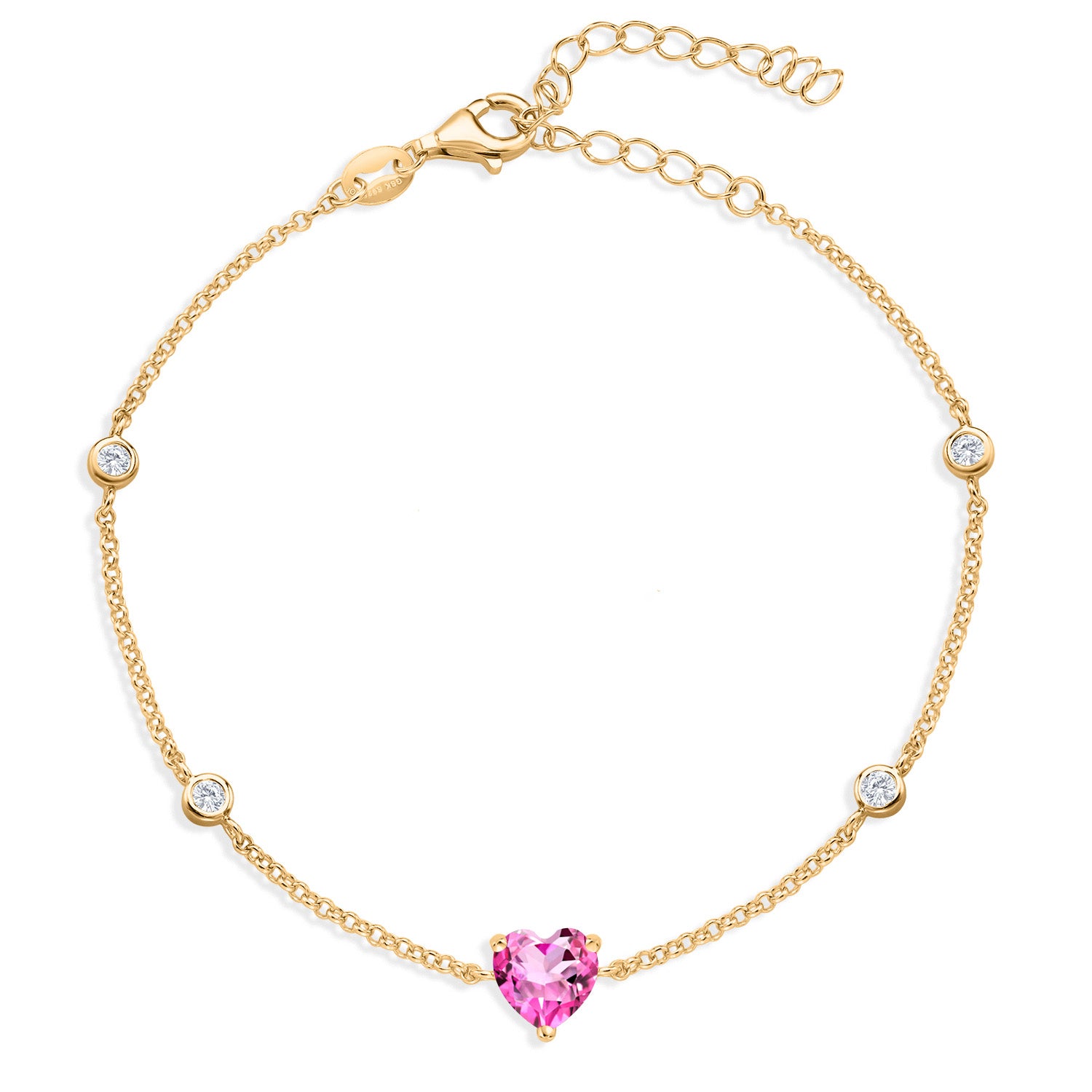 Pink Mystic Topaz_Yellow Gold Plated Silver_Bracelet in Yellow Gold Plated Silver
