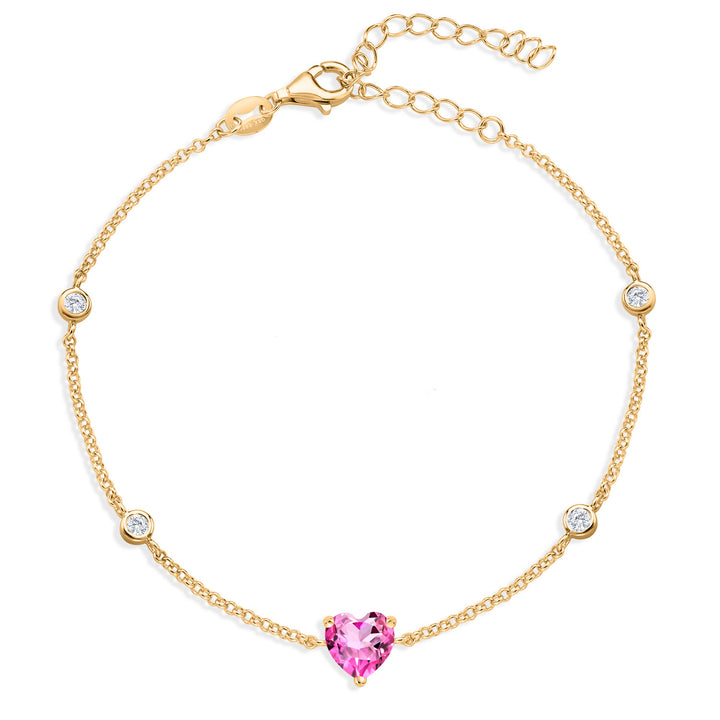 Pink Mystic Topaz_Yellow Gold Plated Silver_Bracelet in Yellow Gold Plated Silver