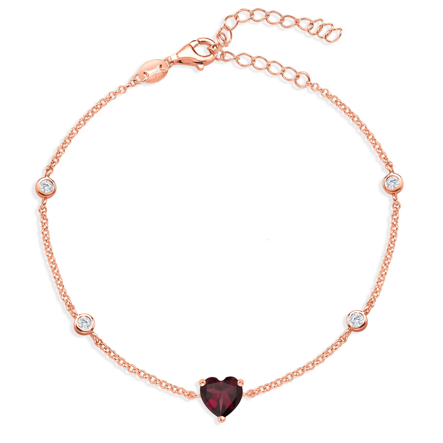 Rhodolite Garnet_Rose Gold Plated Silver_Bracelet in Rose Gold Plated Silver
