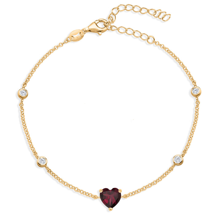 Rhodolite Garnet_Yellow Gold Plated Silver_Bracelet in Yellow Gold Plated Silver
