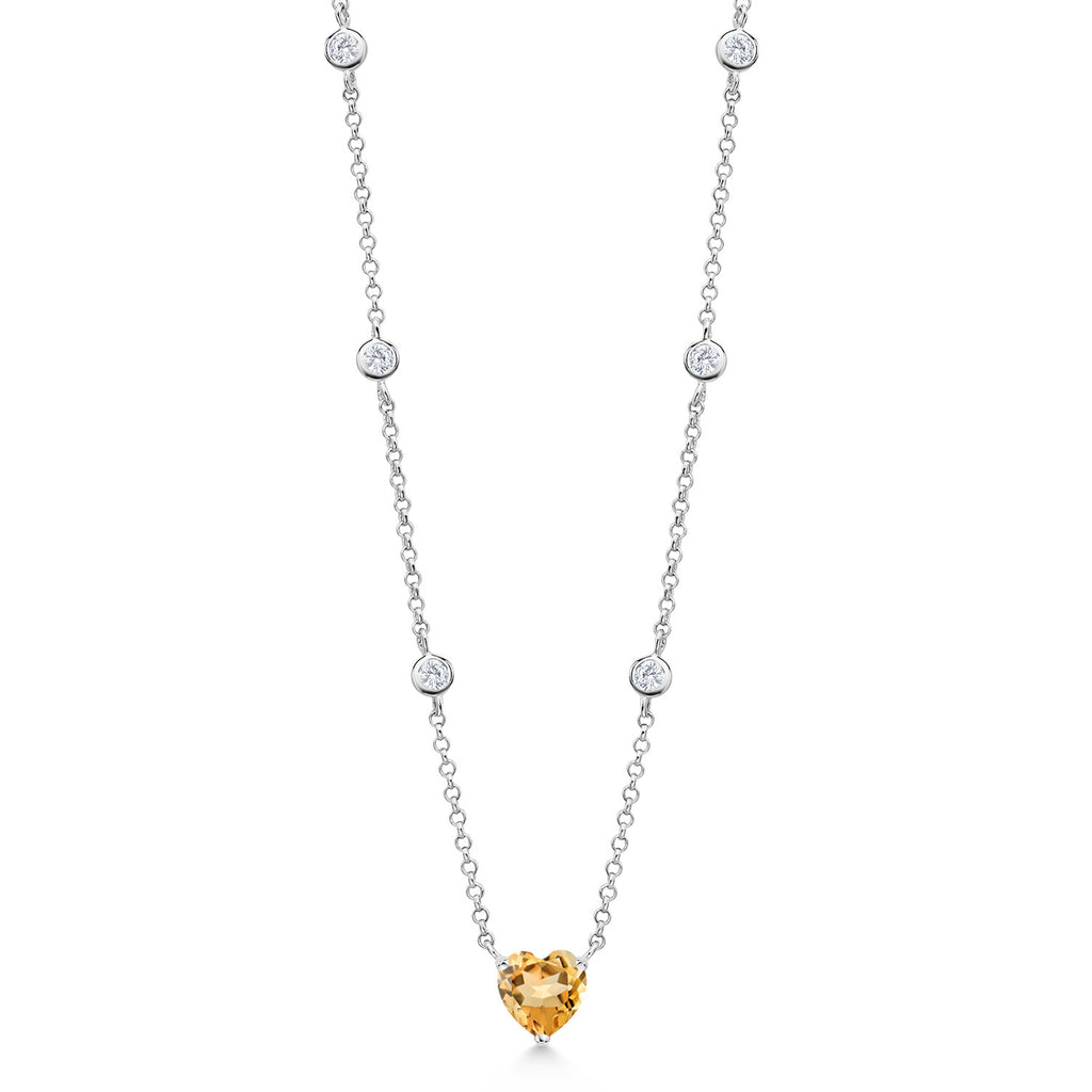 Citrine - November_Necklace in 925 Sterling Silver