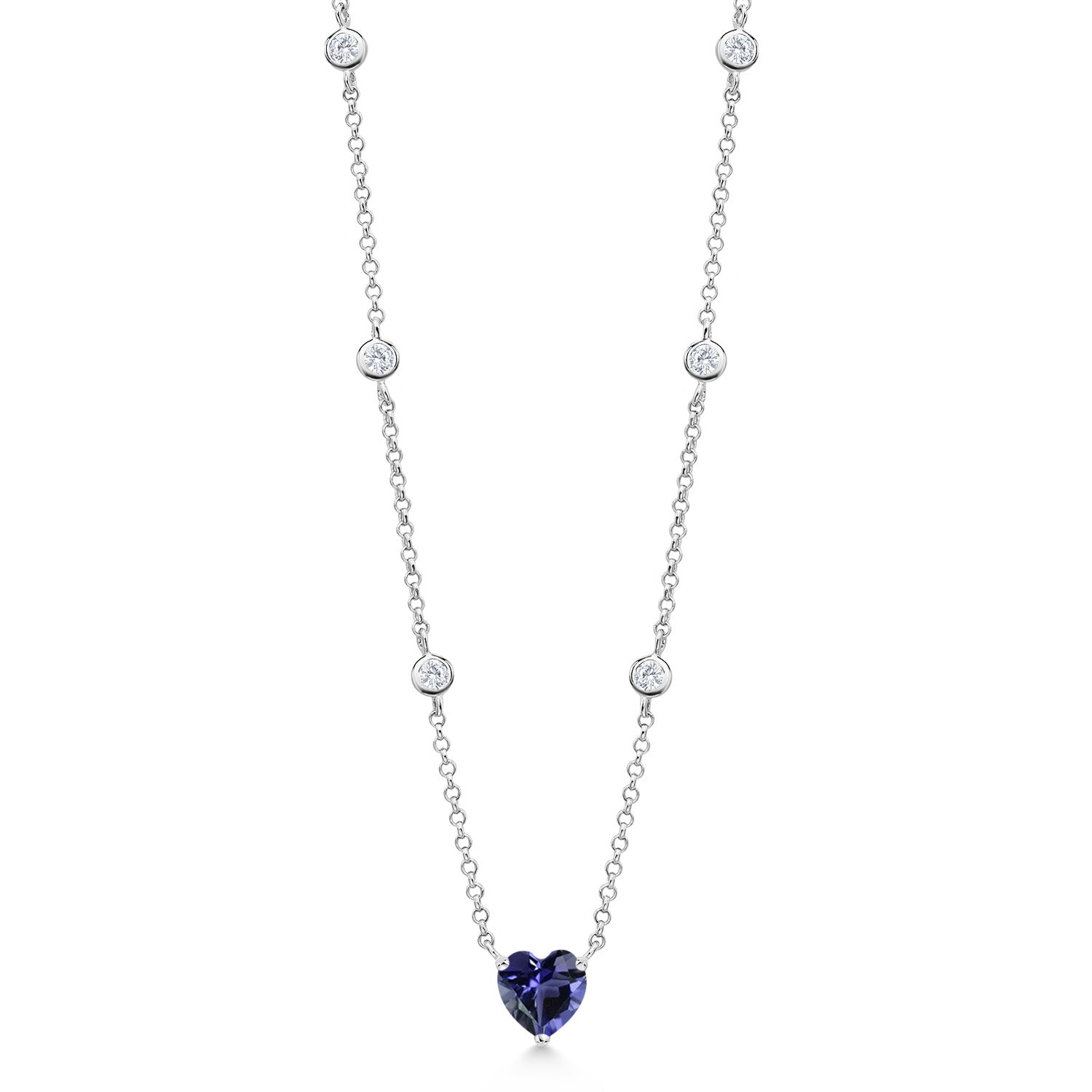 Iolite_Necklace in 925 Sterling Silver