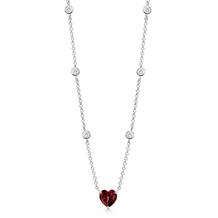 Crimson Red Mystic Topaz_Necklace in 925 Sterling Silver