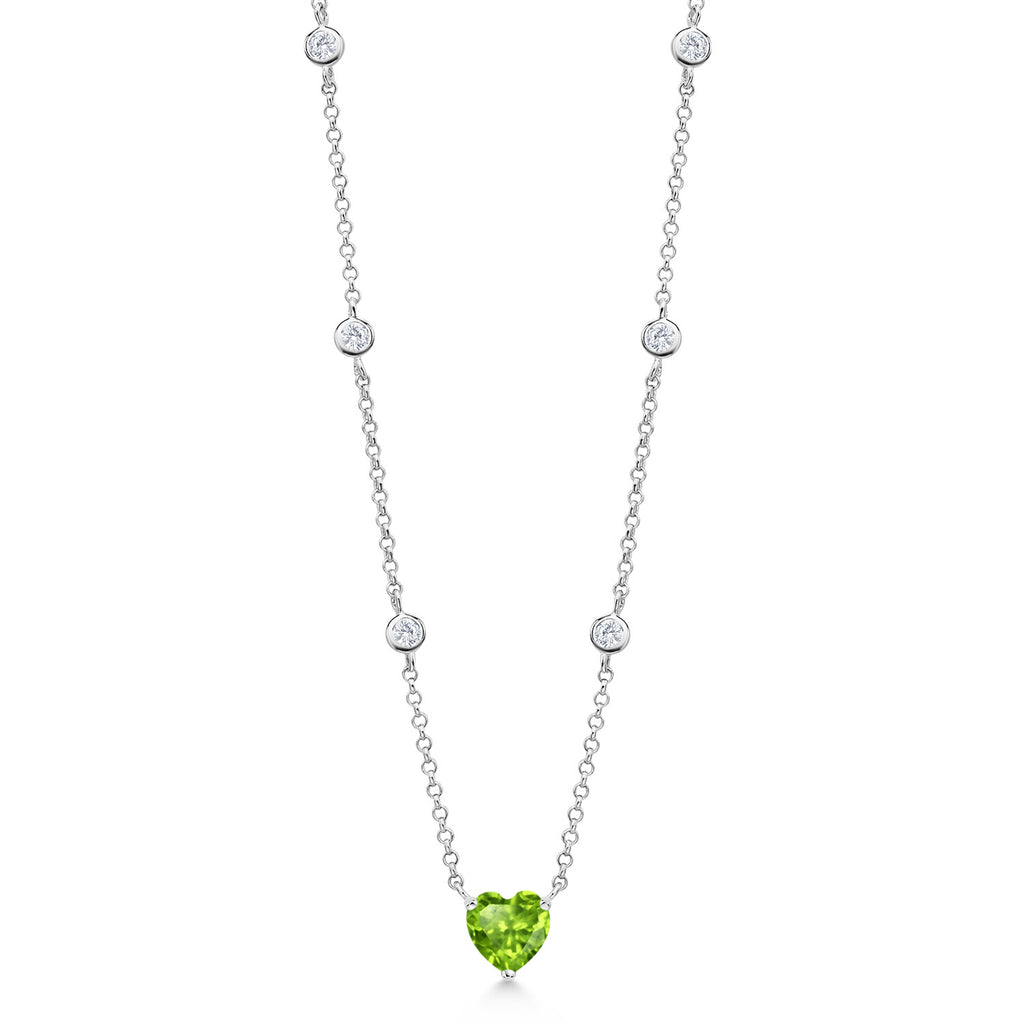 Peridot - August_Necklace in 925 Sterling Silver