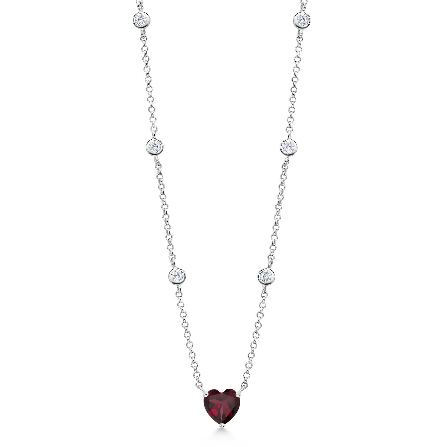 Rhodolite Garnet - January_Necklace in 925 Sterling Silver